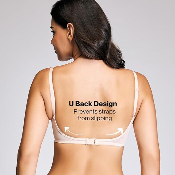 NYKD Cotton by Nykaa Iconic Low Back Party Bra for Women Medium Coverage, Wired, Lightweight, Adjustable Straps – NYB252